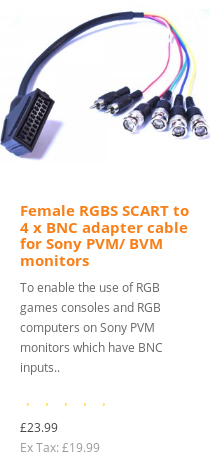 RGB SCART to RGB BNC cable, £23.99
