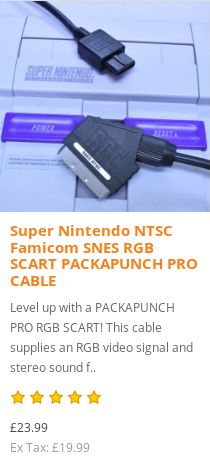 SNES to RGB SCART cable, £23.99