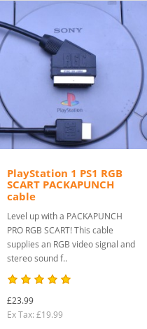 PSX (PlayStation 1) to RGB SCART cable, £23.99